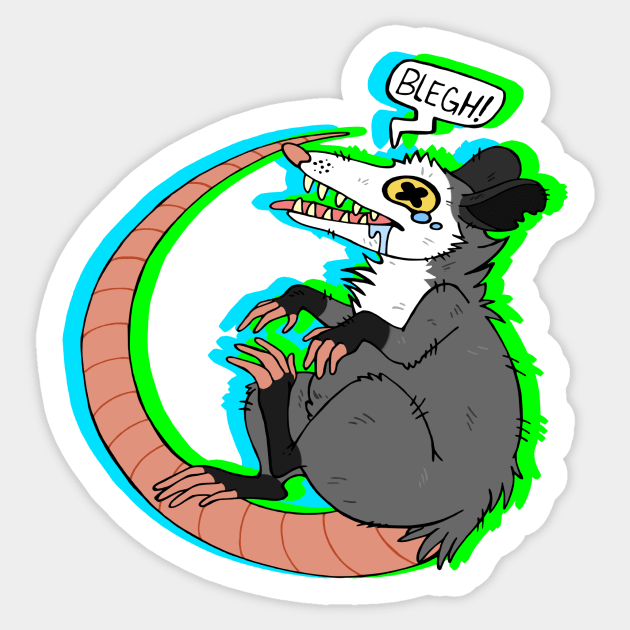 Roadkill Possum Sticker by Cynical_Blue